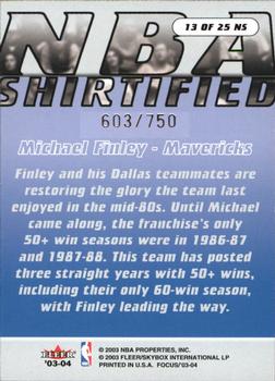 2003-04 Fleer Focus - NBA Shirtified (750) #13 NS Michael Finley Back