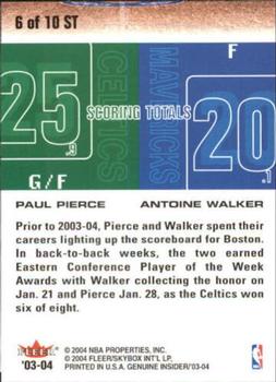 2003-04 Fleer Genuine Insider - Scoring Threats #6 ST Paul Pierce / Antoine Walker Back