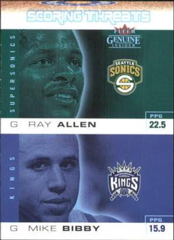 2003-04 Fleer Genuine Insider - Scoring Threats #8 ST Ray Allen / Mike Bibby Front