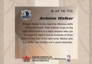 2003-04 Fleer Genuine Insider - Tools of the Game #9 TG Antoine Walker Back