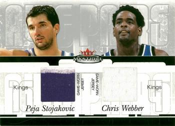 2003-04 Fleer Mystique - Awe Pairs Dual Jerseys #AP-PS/CW Peja Stojakovic / Chris Webber Front