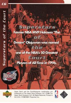 1998-99 Upper Deck Ovation - Superstars of the Court #C6 Hakeem Olajuwon Back