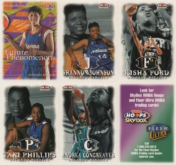 1999 Hoops WNBA #NNO Orlando Miracle SGA Team Sheet Front
