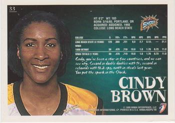 1999 Hoops WNBA #33 Cindy Brown Back