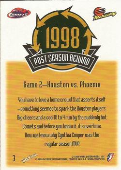 1999 Hoops WNBA #3 Houston vs. Phoenix Back