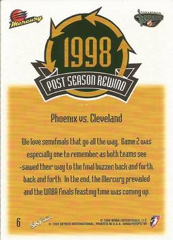 1999 Hoops WNBA #6 Phoenix vs. Cleveland Back