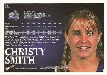 1999 Hoops WNBA #16 Christy Smith Back