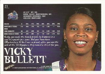 1999 Hoops WNBA #21 Vicky Bullett Back