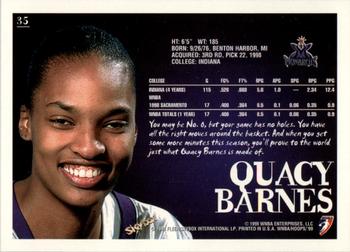1999 Hoops WNBA #35 Quacy Barnes Back