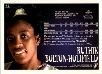 1999 Hoops WNBA #65 Ruthie Bolton-Holifield Back