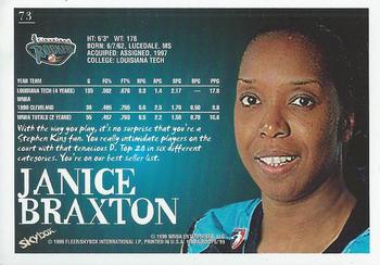 1999 Hoops WNBA #73 Janice Braxton Back
