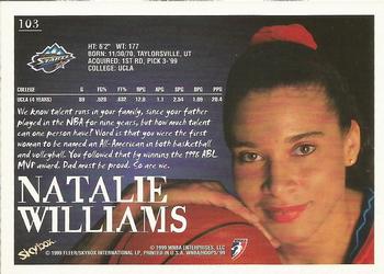 1999 Hoops WNBA #103 Natalie Williams Back