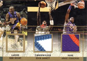 2003-04 Fleer Mystique - Rare Finds Jerseys Dual (25) #RFD-KG/AS Kobe Bryant / Kevin Garnett / Amare Stoudemire Front