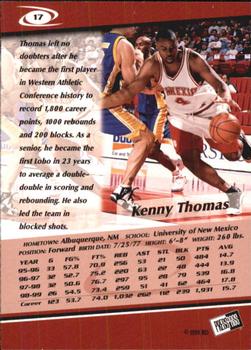 1999 Press Pass #17 Kenny Thomas Back