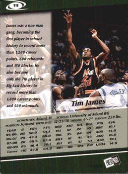 1999 Press Pass #19 Tim James Back