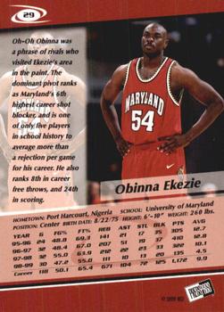 1999 Press Pass #29 Obinna Ekezie Back