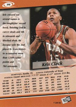1999 Press Pass #39 Kris Clack Back
