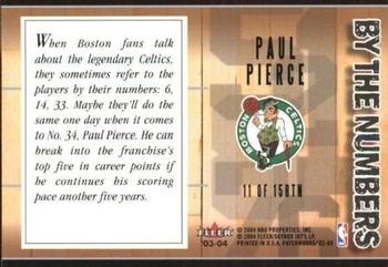 2003-04 Fleer Patchworks - By The Numbers #11BTN Paul Pierce Back
