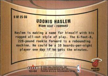 2003-04 Fleer Patchworks - Courting Greatness #6 CG Udonis Haslem Back