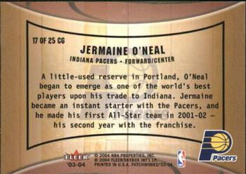 2003-04 Fleer Patchworks - Courting Greatness #17 CG Jermaine O'Neal Back