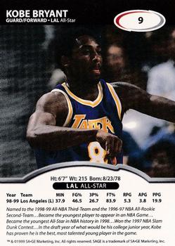 1999 SAGE #9 Kobe Bryant Back
