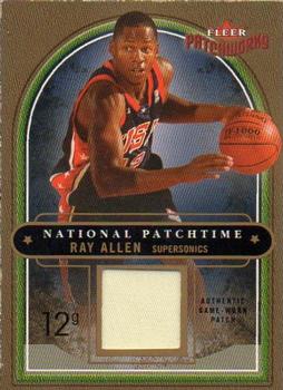 2003-04 Fleer Patchworks - National Patchtime Jerseys NBA Patches #NP/RA Ray Allen Front