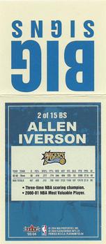 2003-04 Fleer Platinum - Big Signs #2 BS Allen Iverson Back