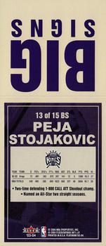 2003-04 Fleer Platinum - Big Signs #13 BS Peja Stojakovic Back