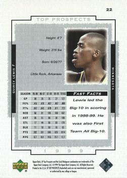 1999 SP Top Prospects #22 Quincy Lewis Back