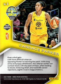 2021 Panini Prizm WNBA - Dominance #4 Candace Parker Back