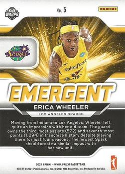 2021 Panini Prizm WNBA - Emergent #5 Erica Wheeler Back