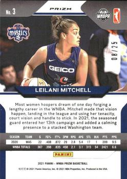 2021 Panini Prizm WNBA - Prizms 25th Anniversary #3 Leilani Mitchell Back