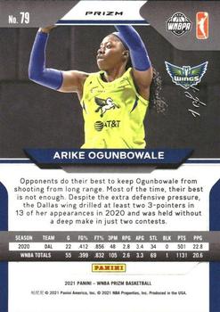 2021 Panini Prizm WNBA - Prizms Black #79 Arike Ogunbowale Back