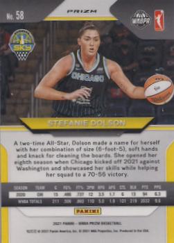 2021 Panini Prizm WNBA - Prizms Black Gold #58 Stefanie Dolson Back