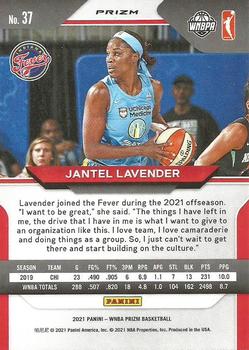 2021 Panini Prizm WNBA - Prizms Green #37 Jantel Lavender Back