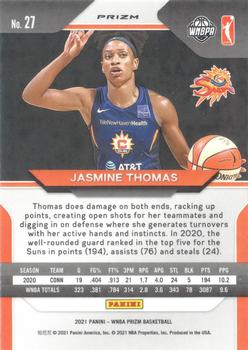 2021 Panini Prizm WNBA - Prizms Green Ice #27 Jasmine Thomas Back