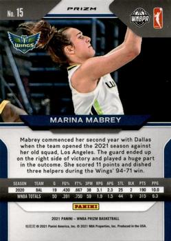 2021 Panini Prizm WNBA - Prizms Hyper #15 Marina Mabrey Back