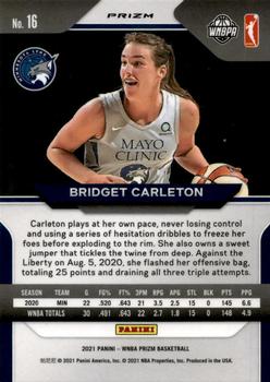 2021 Panini Prizm WNBA - Prizms Hyper #16 Bridget Carleton Back