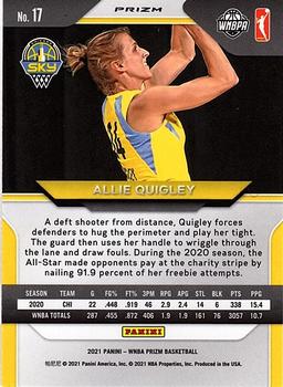 2021 Panini Prizm WNBA - Prizms Hyper #17 Allie Quigley Back