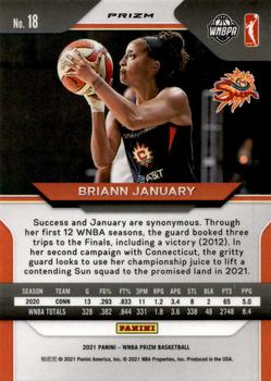 2021 Panini Prizm WNBA - Prizms Hyper #18 Briann January Back