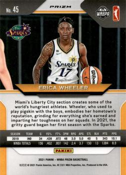 2021 Panini Prizm WNBA - Prizms Hyper #45 Erica Wheeler Back