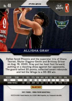 2021 Panini Prizm WNBA - Prizms Hyper #48 Allisha Gray Back