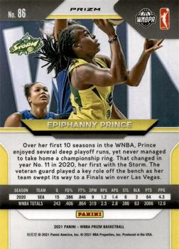 2021 Panini Prizm WNBA - Prizms Hyper #86 Epiphanny Prince Back