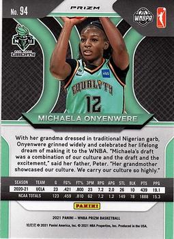 2021 Panini Prizm WNBA - Prizms Hyper #94 Michaela Onyenwere Back