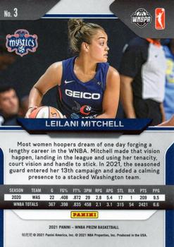2021 Panini Prizm WNBA - Prizms Ice #3 Leilani Mitchell Back