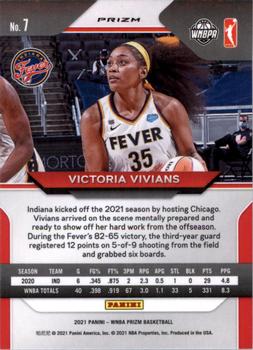 2021 Panini Prizm WNBA - Prizms Ice #7 Victoria Vivians Back
