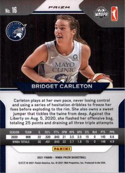 2021 Panini Prizm WNBA - Prizms Ice #16 Bridget Carleton Back