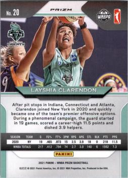 2021 Panini Prizm WNBA - Prizms Ice #20 Layshia Clarendon Back