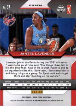2021 Panini Prizm WNBA - Prizms Ice #37 Jantel Lavender Back