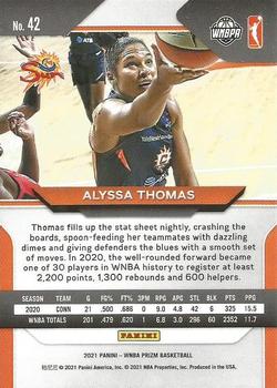 2021 Panini Prizm WNBA - Prizms Ice #42 Alyssa Thomas Back